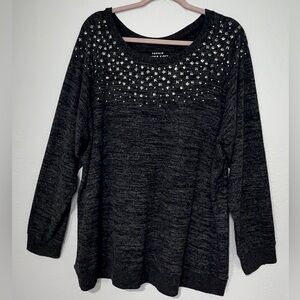 Torrid Charcoal Sweater with Metallic Accents